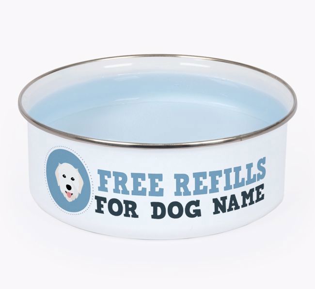 Free Refills: Personalised {breedFullName} Enamel Dog Bowl